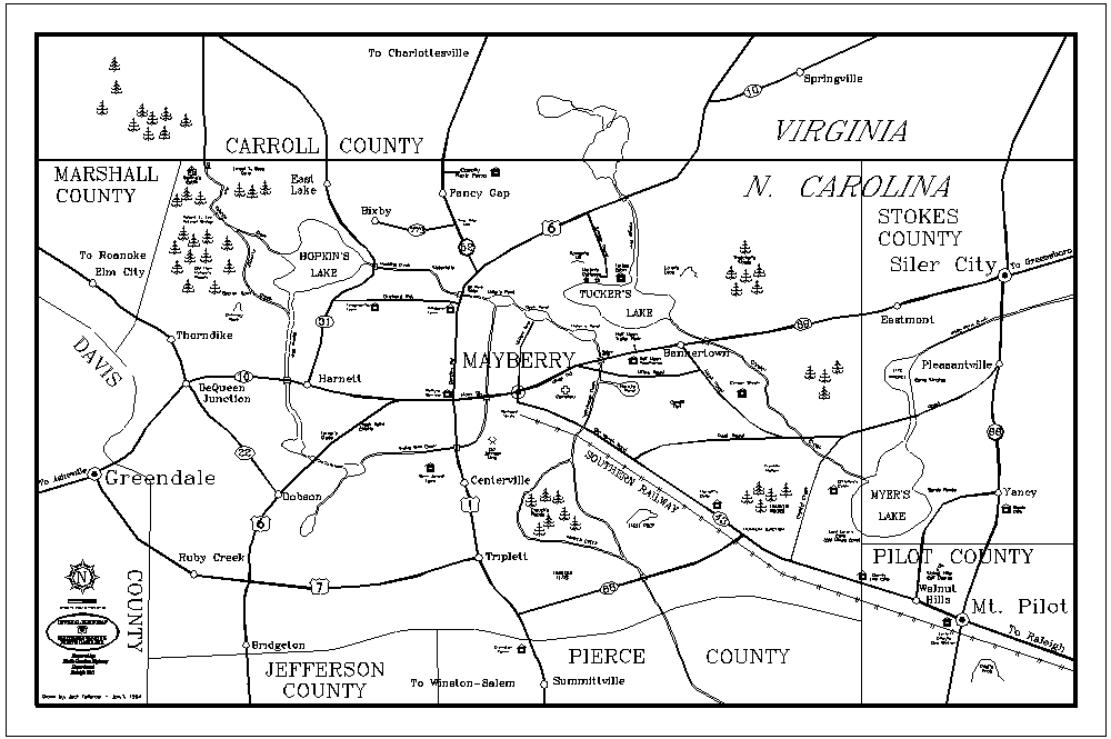 Map Of Mayberry North Carolina